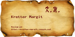Kretter Margit névjegykártya